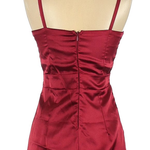 Nina Piu Red Satin Cocktail Dress Size M - Picture 4 of 5